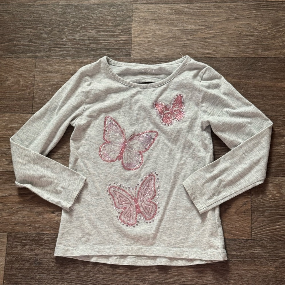 Children’s Place Long Sleeve Butterfly Shirt Small
